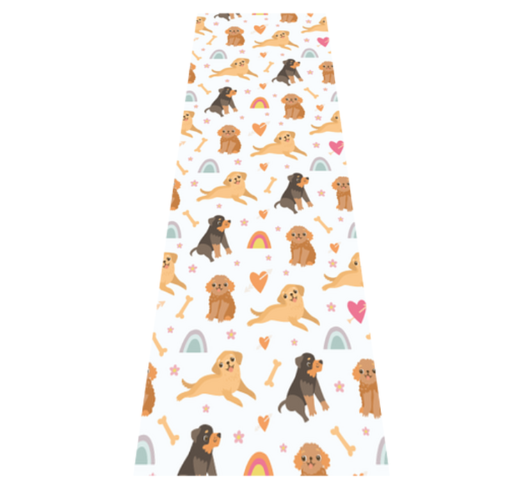 Bedroom vinyl rug with cute dog and rainbow design - TenStickers