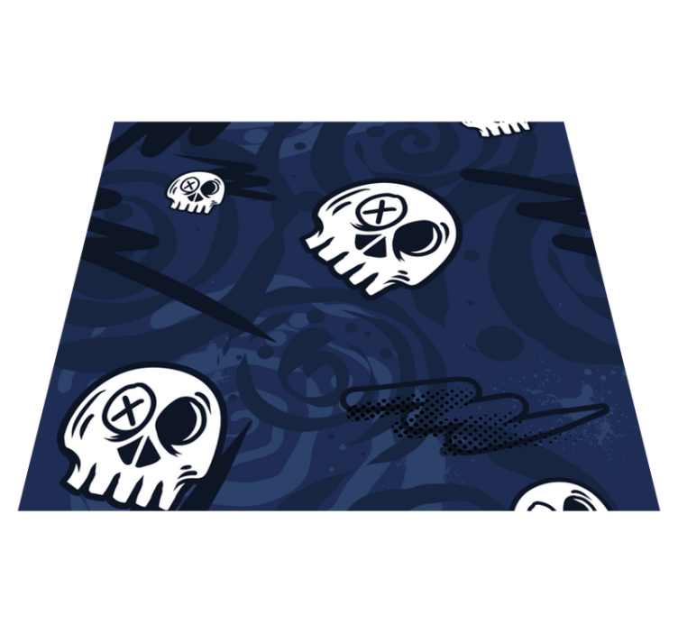 Bedroom vinyl rug graffiti skull designs - TenStickers