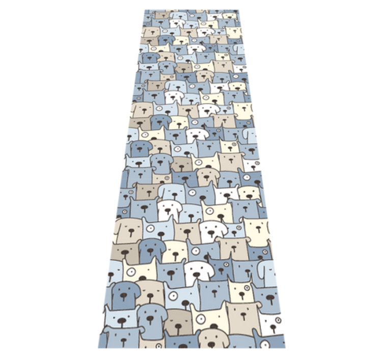 Bedroom vinyl rug with gray drawn dogs - TenStickers