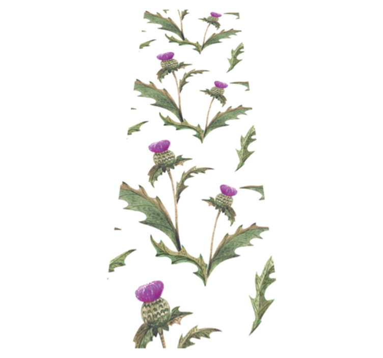 Bedroom vinyl rug scottish thistles design - TenStickers