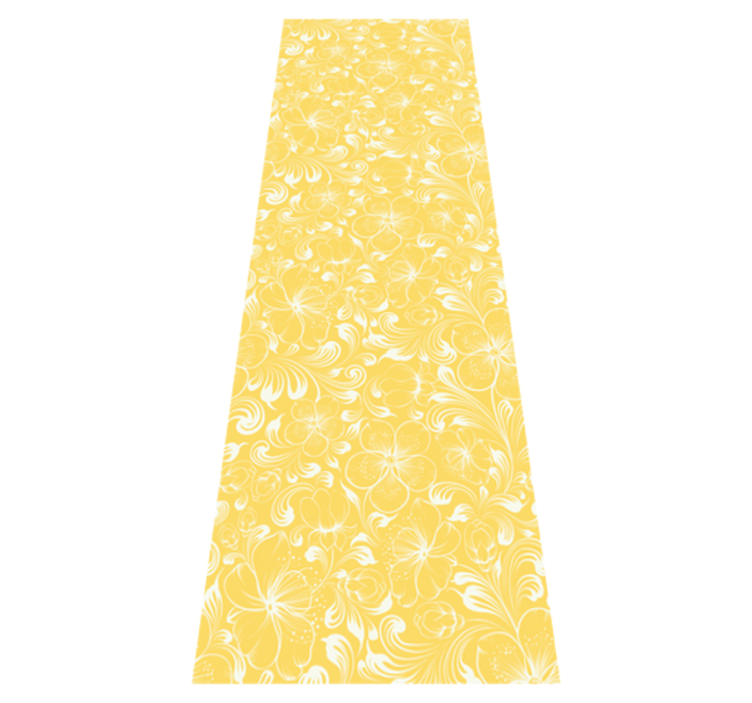 Yellow floral grandmillennial bedroom vinyl rug - TenStickers