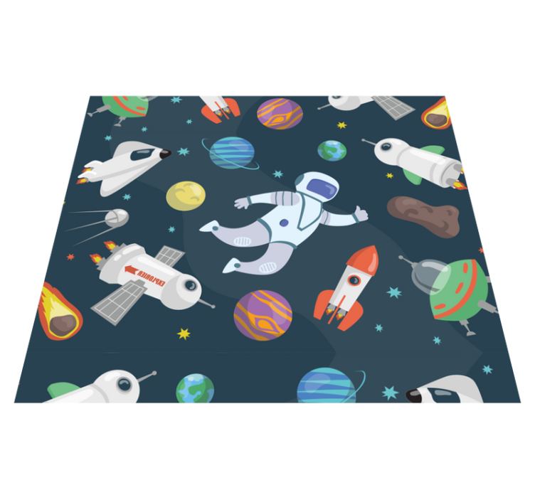 Bedroom vinyl rug with space ships design - TenStickers