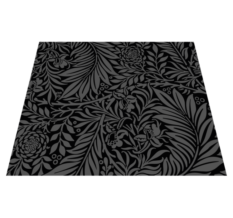Black abstract patterns bedroom vinyl rug - TenStickers