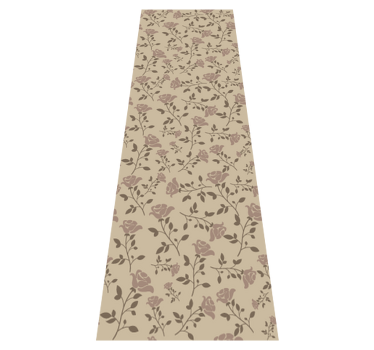 Brown vintage rose pattern bedroom vinyl rug - TenStickers