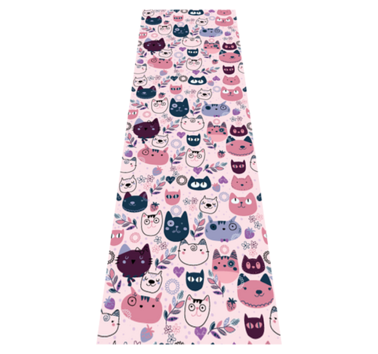 Bedroom vinyl rug with pink cat fashion design - TenStickers