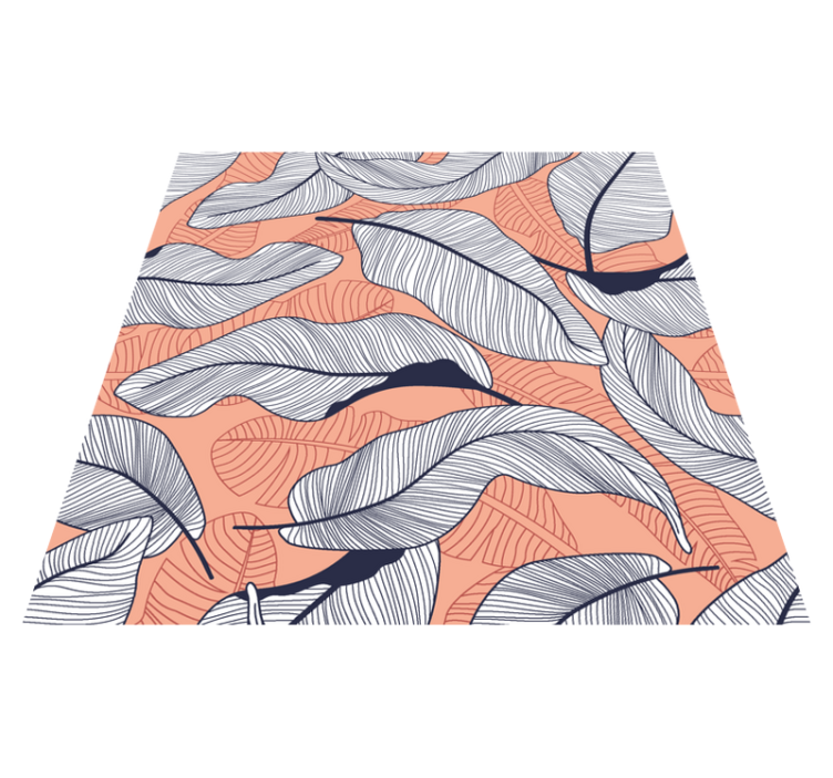 Bedroom vinyl rug with tropical leaves design - TenStickers