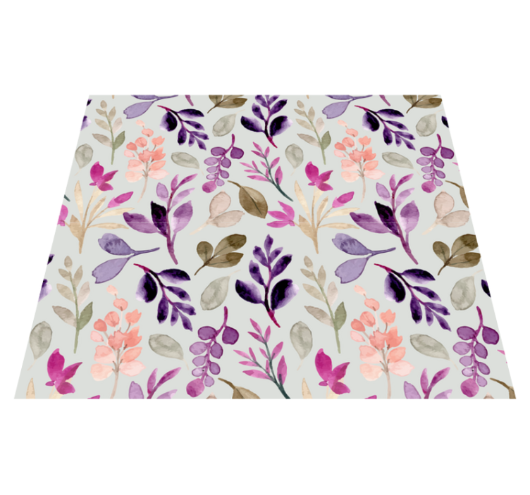 Floral soft color bedroom vinyl rug - TenStickers