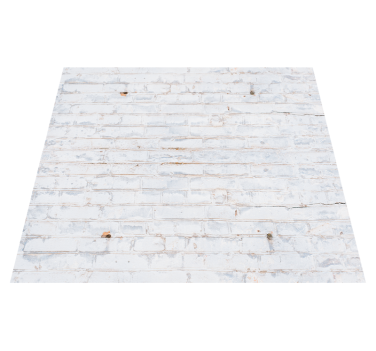 Bedroom vinyl rug in worn white brick pattern - TenStickers