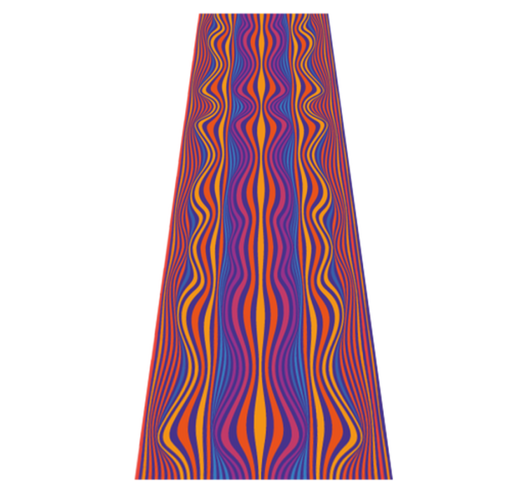 Bedroom vinyl rug with psychedelic wavy patterns - TenStickers
