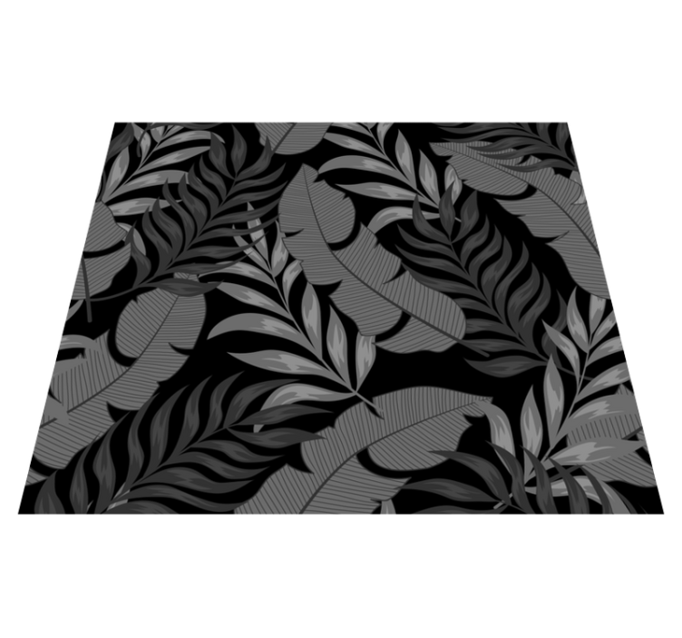 Bedroom vinyl rug dark jungle leaves design - TenStickers
