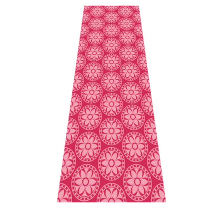 Bedroom vinyl rug in pink korean circles - TenStickers