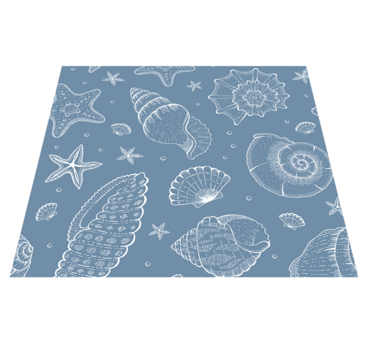 Bedroom vinyl rug with marine life and seashells - TenStickers