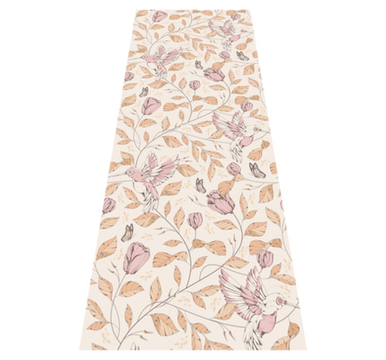 Bedroom vinyl rug with beige tulip pattern - TenStickers