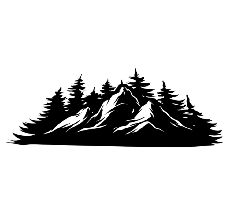 Nature vinyl rug mountain range design - TenStickers
