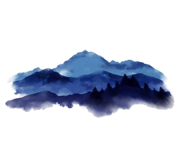 Nature vinyl rug paper cut mountains design - TenStickers