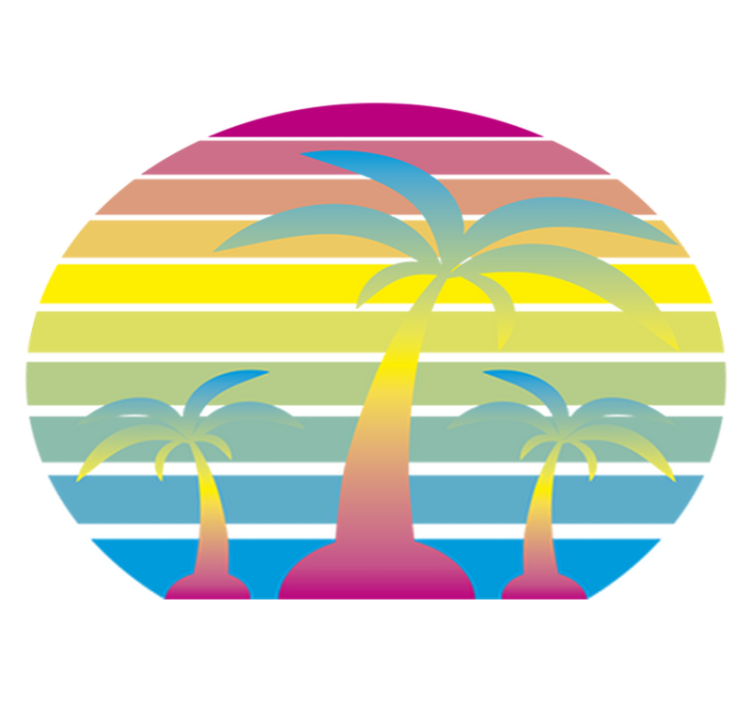 Nature vinyl rug 80's vintage sunset design - TenStickers