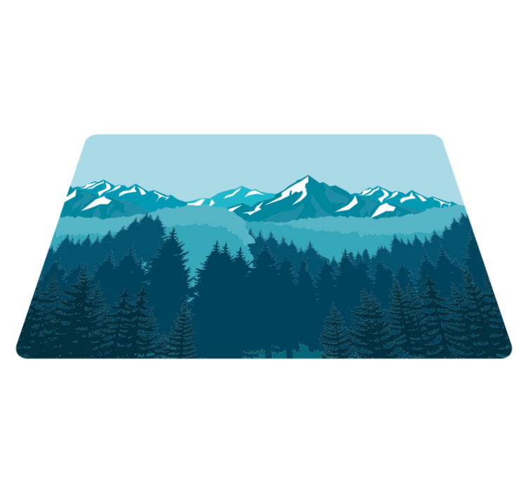 Nature vinyl rug full blue green landscape - TenStickers