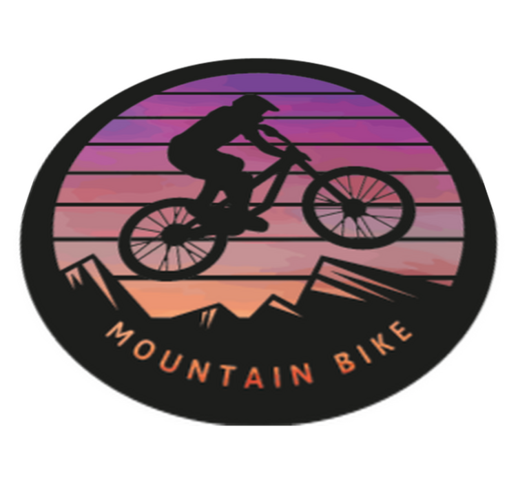 Nature vinyl rug mountain biker landscape - TenStickers