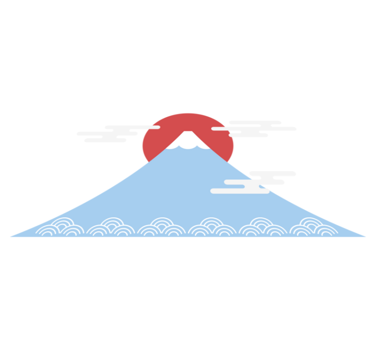 Nature vinyl rug asian-inspired mountain design - TenStickers