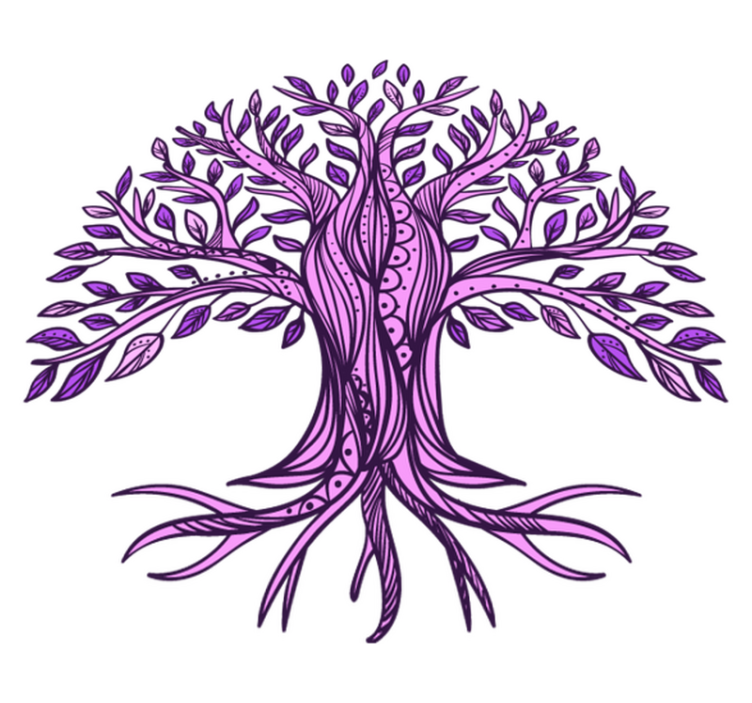 Nature vinyl rug tree of life purple design - TenStickers