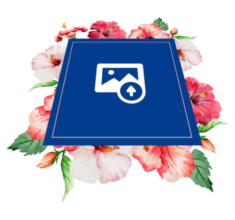 Nature vinyl rug hibiscus floral pattern - TenStickers