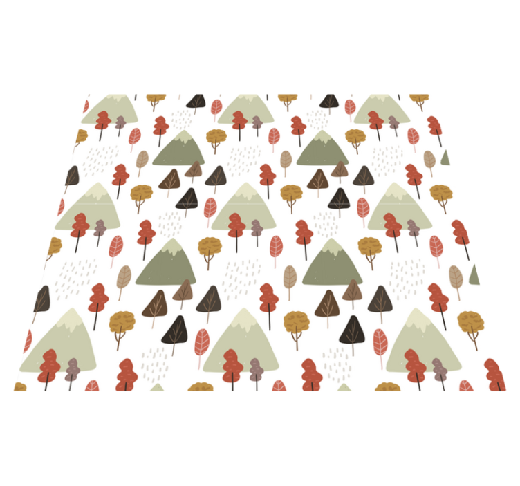 Nature vinyl rug with playful tree designs - TenStickers