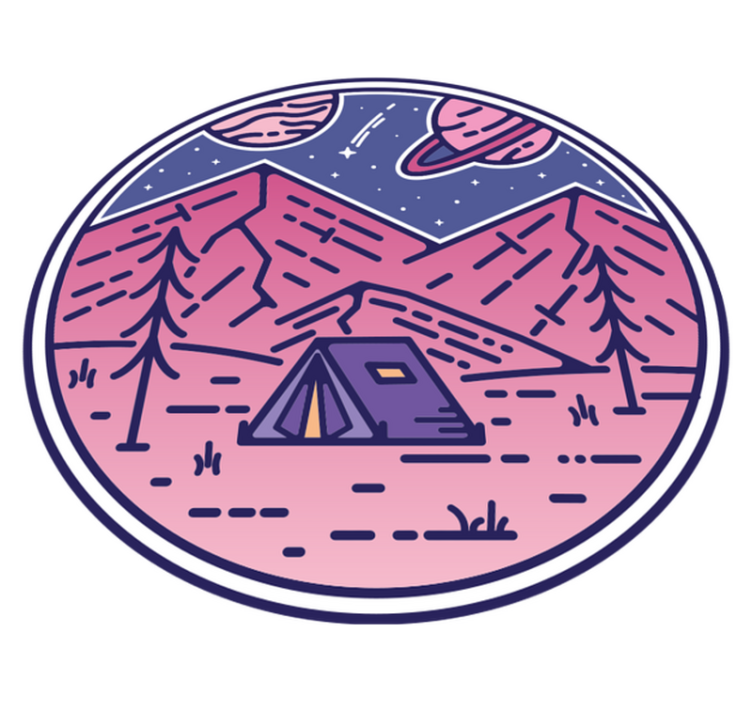 Nature vinyl rug camping adventure scene - TenStickers