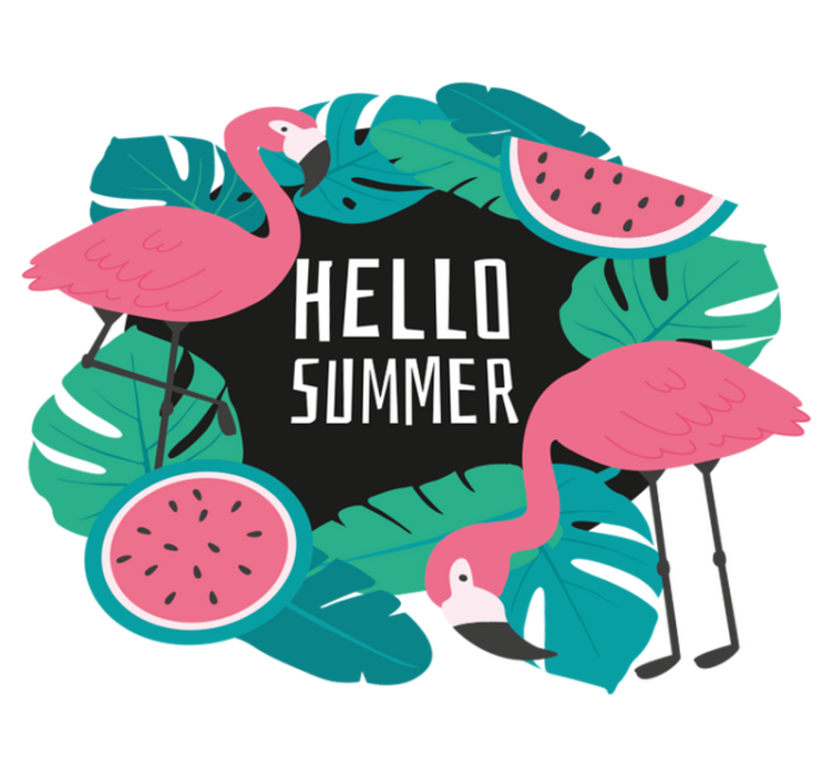 Nature vinyl rug tropical flamingo pattern - TenStickers