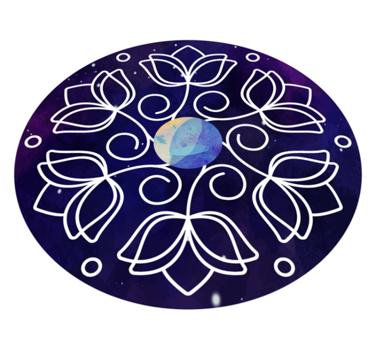 Nature vinyl rug with lotus blossom design - TenStickers