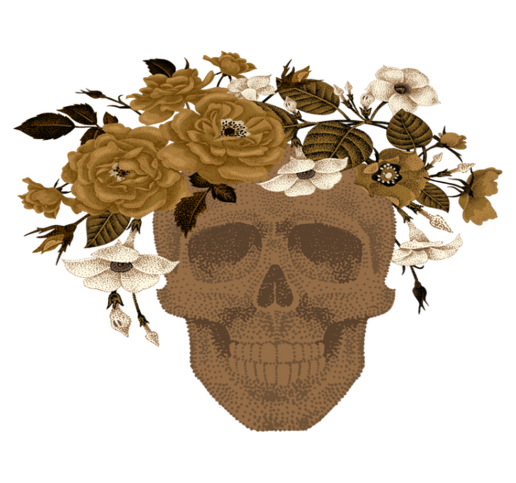 Nature vinyl rug skull floral design - TenStickers