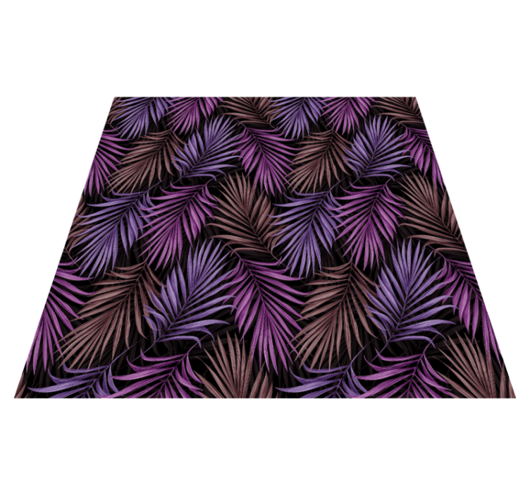 Nature vinyl rug with purple leaf design - TenStickers
