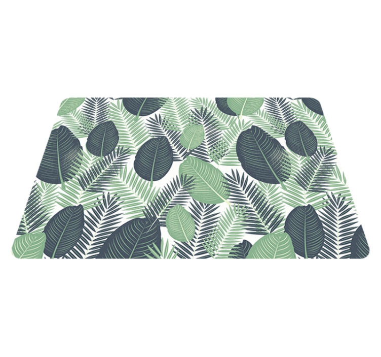 Jungle green vegetation flower vinyl rug - TenStickers