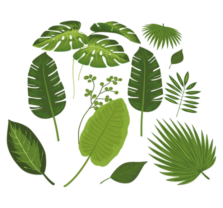 Flower vinyl rug with assorted leaves design - TenStickers