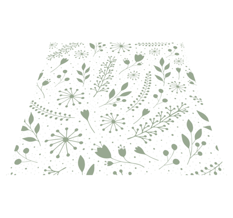 Flower vinyl rug with sweet green leaves design - TenStickers