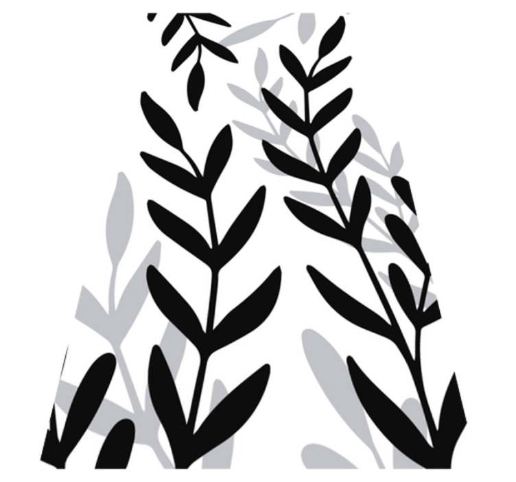 Flower vinyl rug with translucent plant design - TenStickers