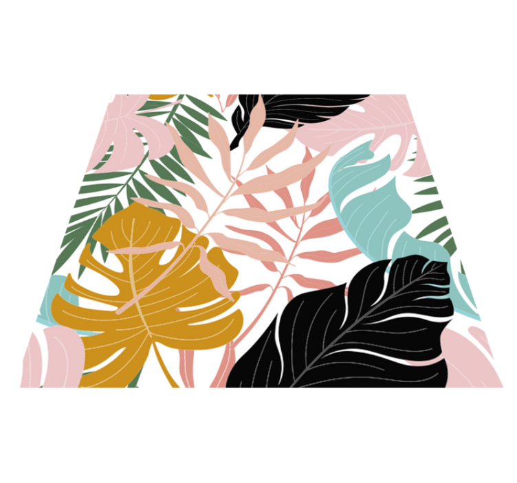 Flower vinyl rug with vibrant abstract floral design - TenStickers