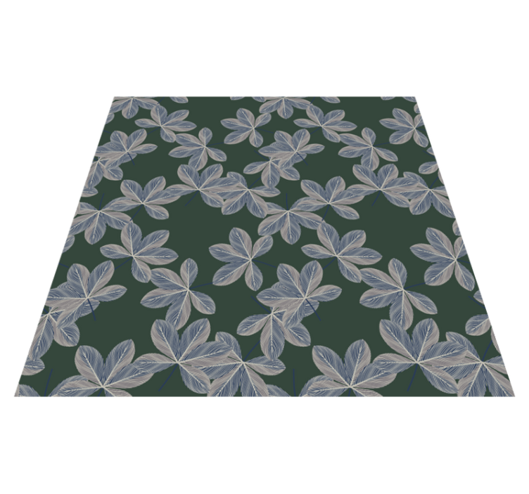 Flower vinyl rug with dark leaves design - TenStickers