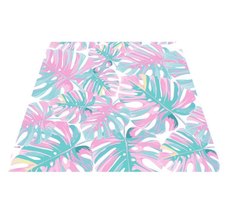 Flower vinyl rug monstera deliciosa pattern - TenStickers