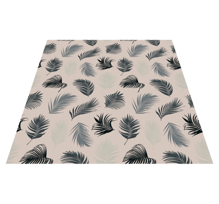 Flower vinyl rug lush mix of palm leaves - TenStickers
