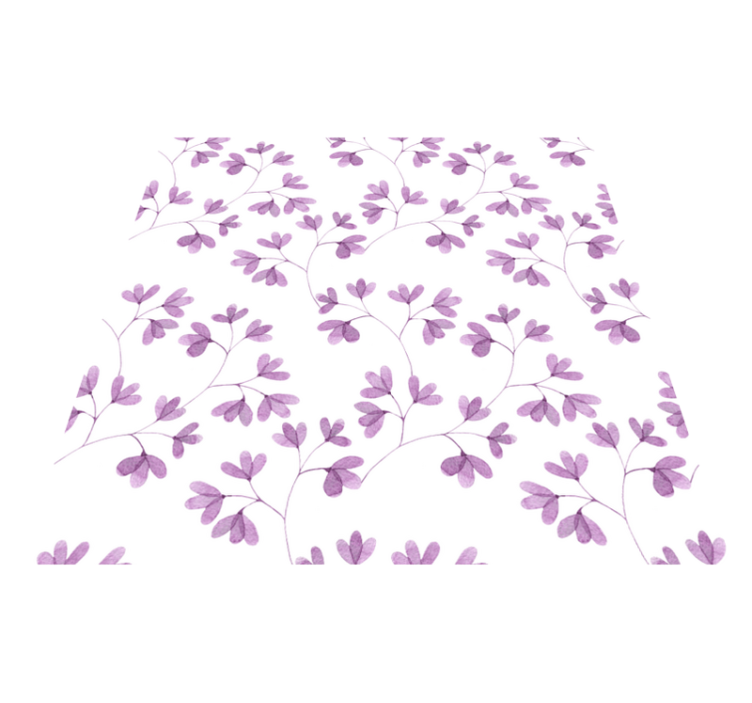 Pink leaves pattern flower vinyl rug - TenStickers
