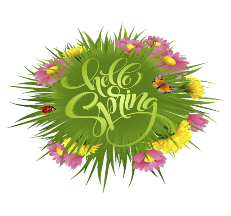 Spring field flower flower vinyl rug - TenStickers