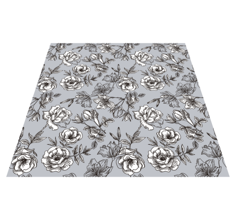 Flower vinyl rug with translucent flowers - TenStickers