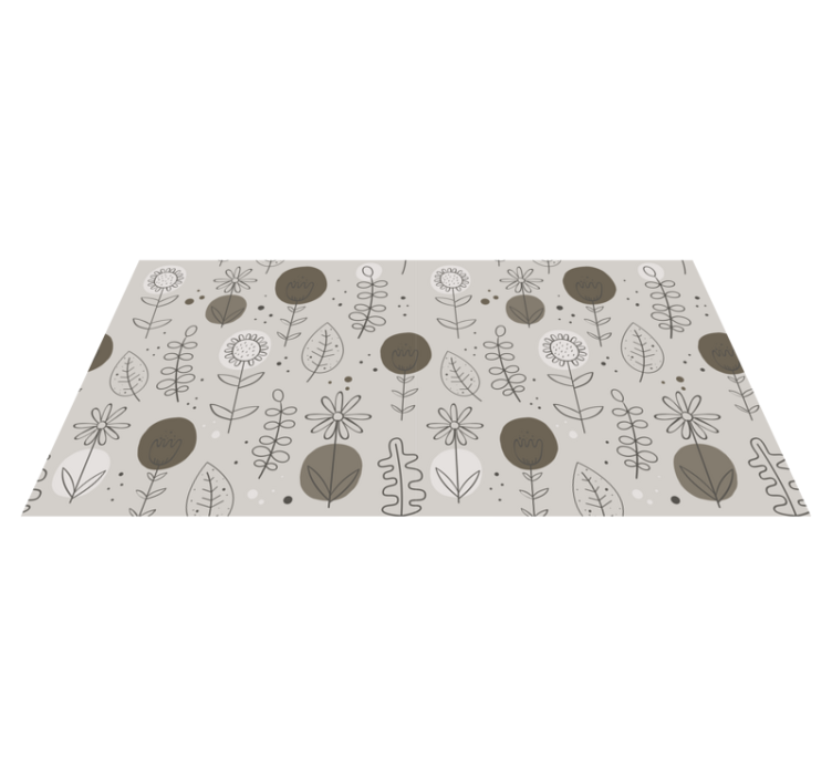 Flower vinyl rug in earthy tones pattern - TenStickers