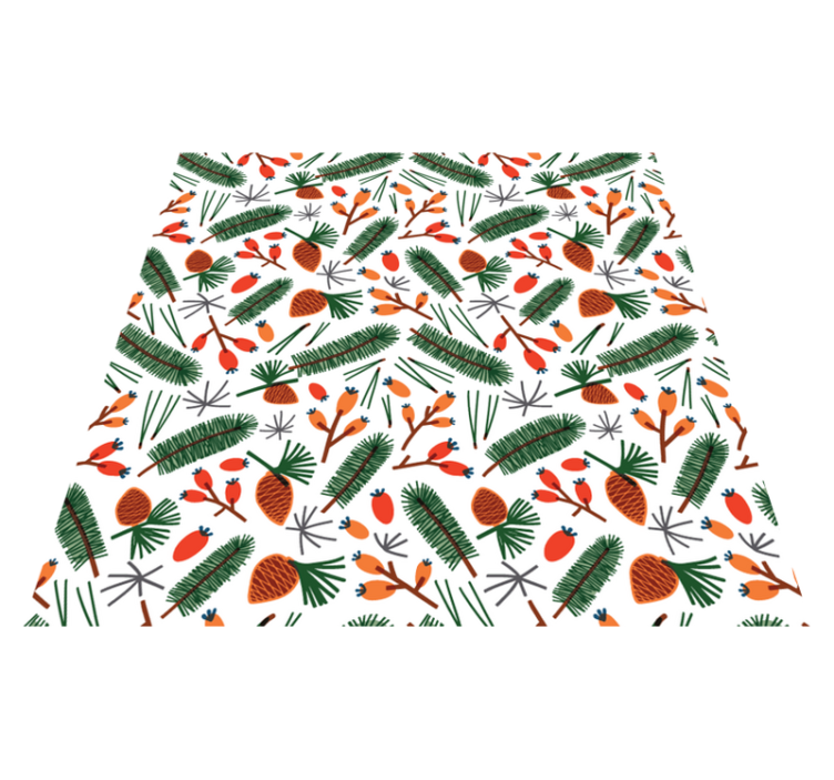 Flower vinyl rug with autumn leaf patterns - TenStickers