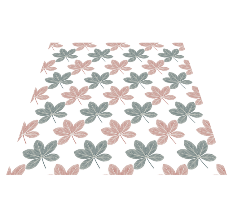 Flower vinyl rug in pink and blue leaf design - TenStickers