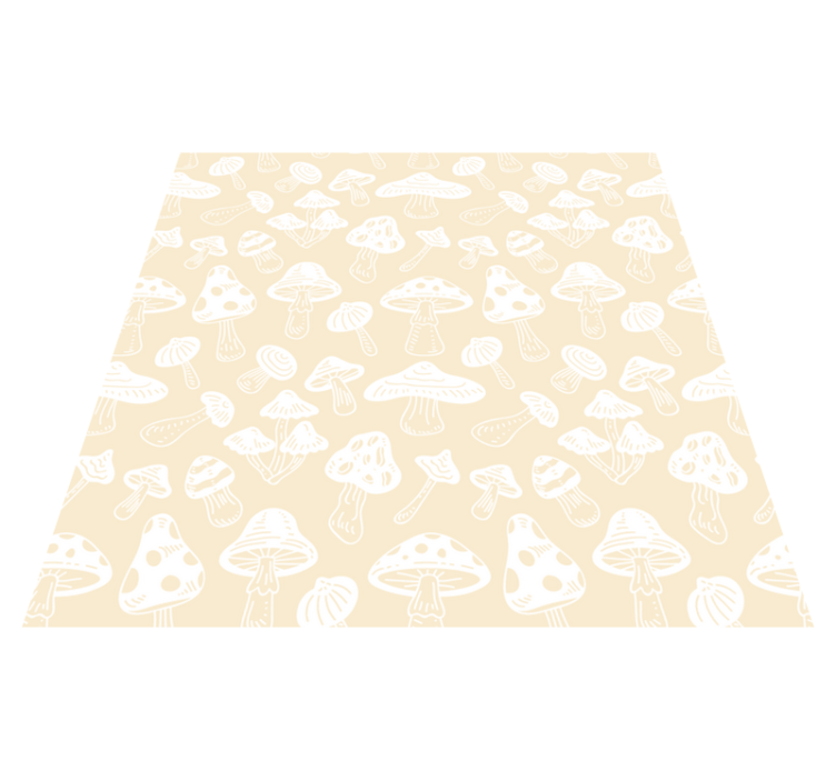 Flower vinyl rug with beige mushroom designs - TenStickers
