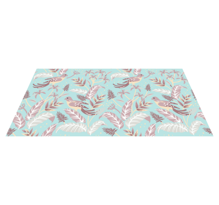 Flower vinyl rug with blue and pink floral design - TenStickers