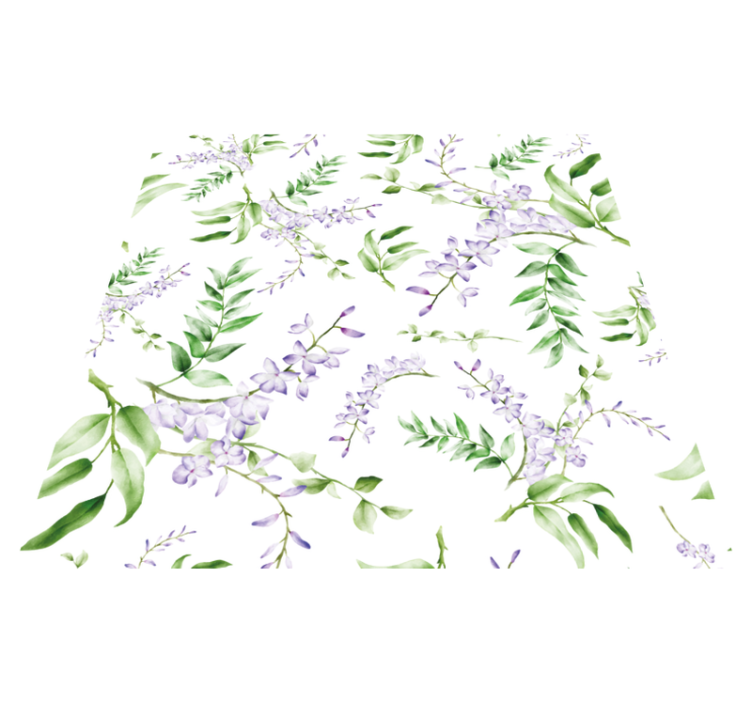 Flower vinyl rug lavender window design - TenStickers