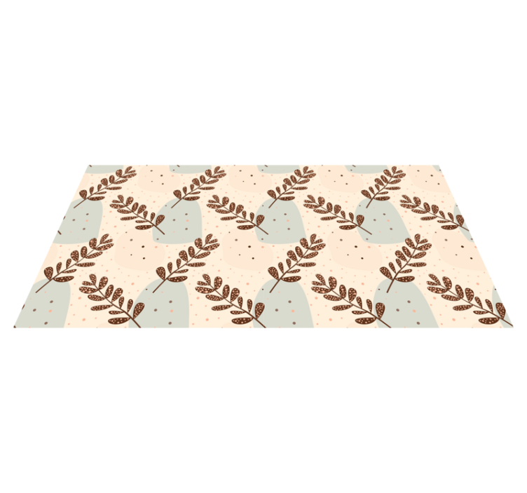 Flower vinyl rug in pastel aesthetic branches - TenStickers