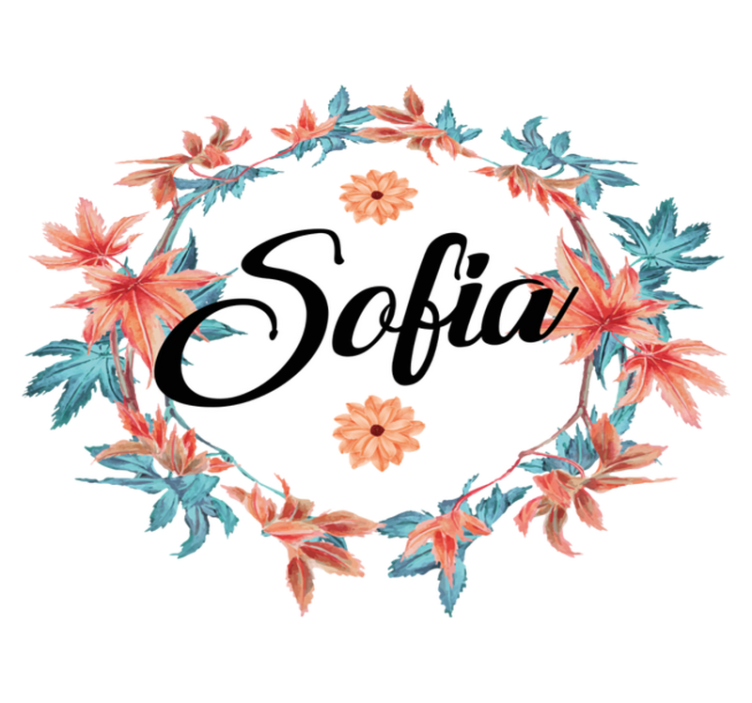 Flower vinyl rug autumn flower crown personalized - TenStickers